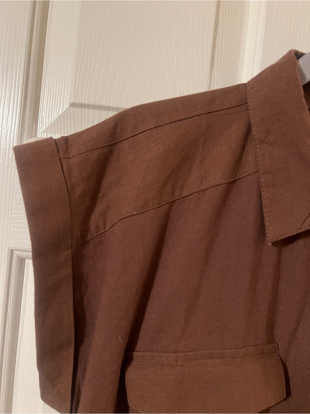 NWT Junior’s Brown Utility Boiler Cotton Button Down Summer Jumpsuit Size XL - Picture 5 of 13